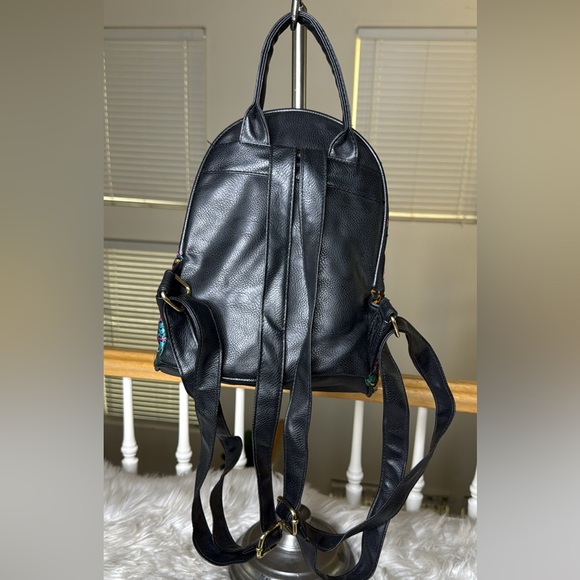 Charlotte Russe Black Satin Floral Mini Backpack Y2K EUC Colorful - Picture 3 of 6